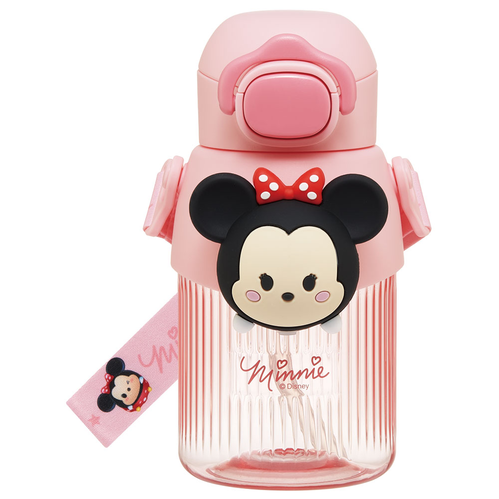 【送料無料】立体 マスコット 付き ストロー ボトル 水筒 590ml 子供 キッズ かわいい スケーター skater PMSHP6 ディズニー ツムツム ミニー Disney 男の子 女の子