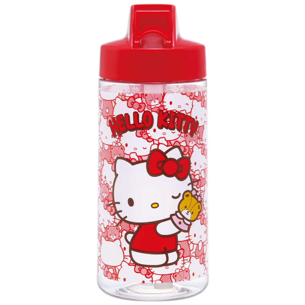 ストロー ボトル 水筒 500ml スパウト型 プラスチック クリア キッズ 子供 スケーター skater PSTB5 キティ ハローキティ キティちゃん 女の子