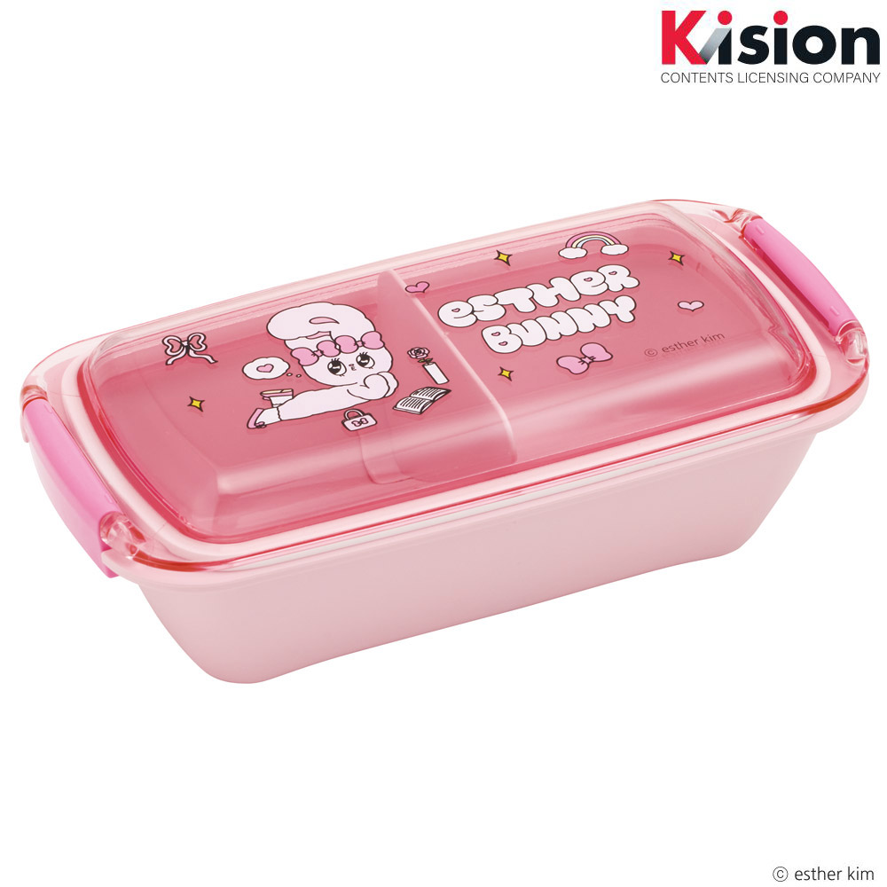 スケーター 洗いやすい弁当箱 パッキン溝の幅が広い ふわっと お弁当箱 530ml 1段 弁当 skater PTLB6B エスターバニー グッズ estherbunny うさぎ 韓国【子供 大人 バイオマス ランチボックス レンジ 食洗機 対応】