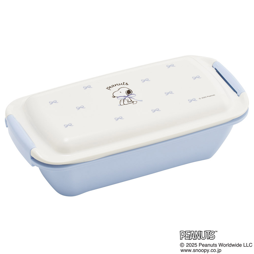 スケーター 洗いやすい弁当箱 パッキン溝の幅が広い ふわっと お弁当箱 530ml 1段 弁当 skater PTLB6B ブルーリボン スヌーピー SNOOPY ピーナッツ【子供 大人 バイオマス ランチボックス レンジ 食洗機 対応】