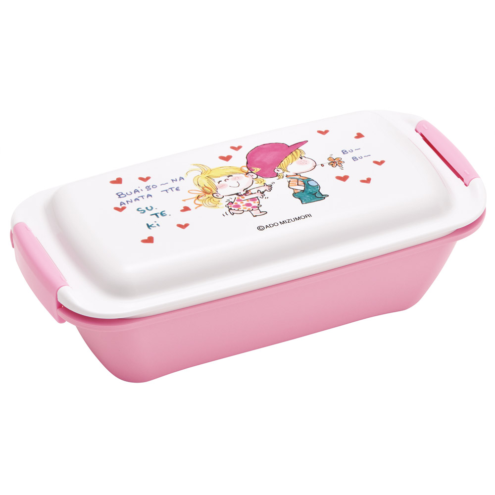 スケーター 洗いやすい弁当箱 パッキン溝の幅が広い ふわっと お弁当箱 530ml 1段 弁当 skater PTLB6B 水森亜土 かわいい グッズ【子供 大人 バイオマス ランチボックス レンジ 食洗機 対応】