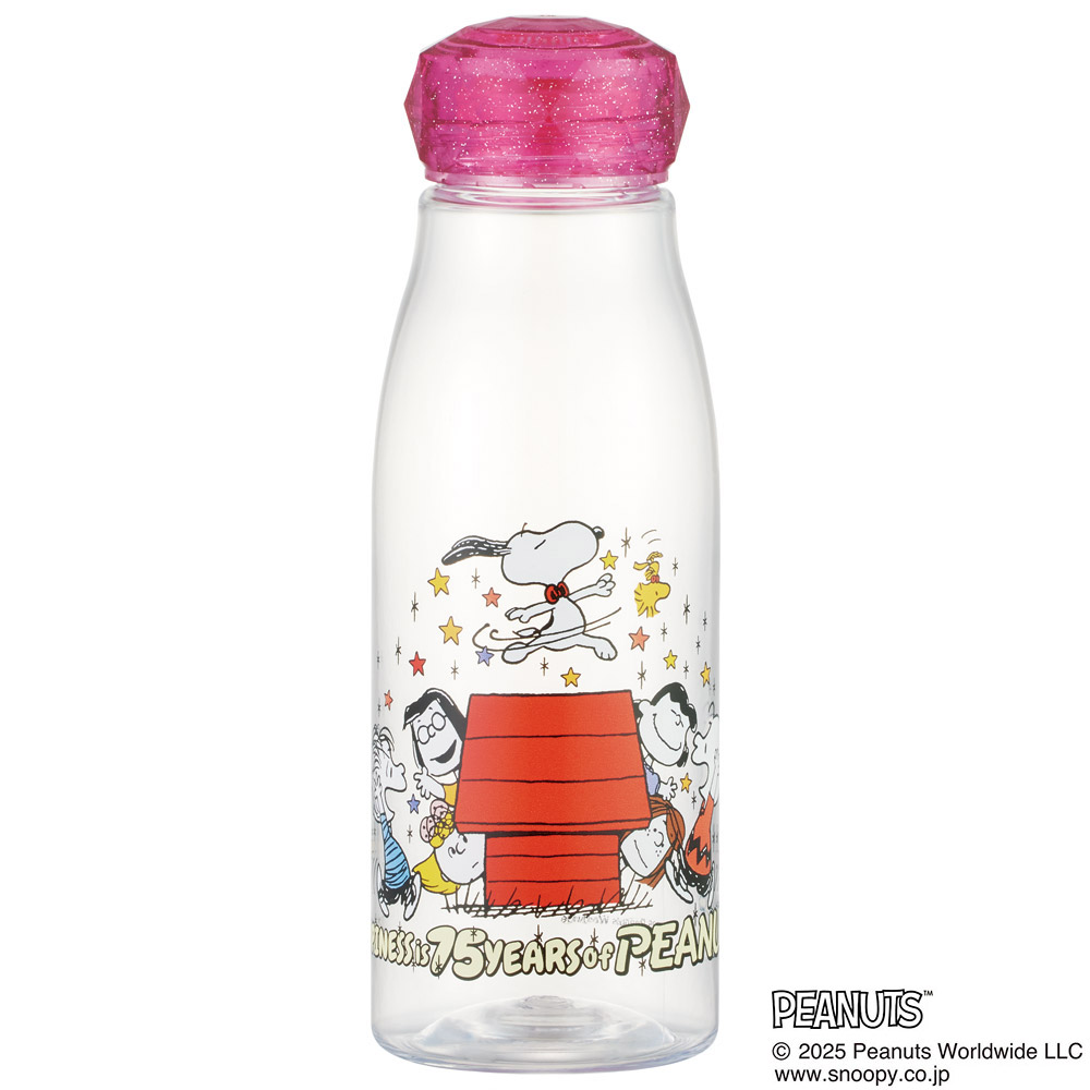 スケーター 水筒 500ml プラスチック ジュエリーウォーターボトル 軽量 おしゃれ skater PTY5D スヌーピー SNOOPY ピーナッツ PEANUTS 75th_dancing【フレーバーウォーター お茶 ジュース スリム ブローボトル かわいい】