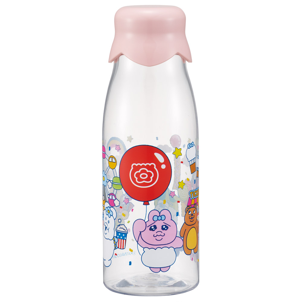 スケーター 牛乳瓶風 ボトル 水筒 牛乳瓶型 500ml プラスチック おもしろ 軽量 キャラクター skater PTY5M おぱんちゅうさぎ おパンチュウサギ レトロ遊園地【面白い かわいい 透明 クリアボトル ウォーターボトル】