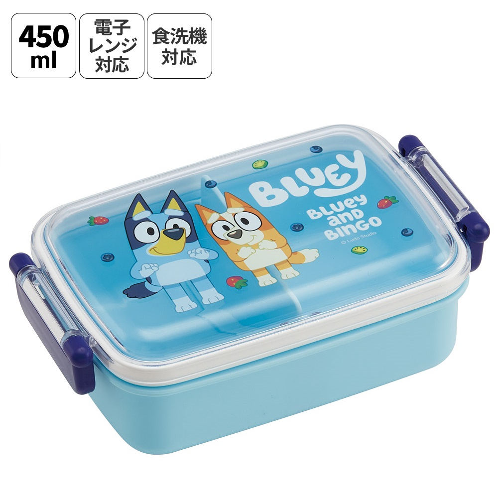 スケーター お弁当箱 子供用 450ml 食洗機対応 日本製 おかずがつぶれにくいドーム型ふた skater RBF3AN ブルーイ Bluey グッズ ビンゴ キャラクター【キャラクター 1段 ランチボックス 角型 可愛い 幼稚園 キッズ】