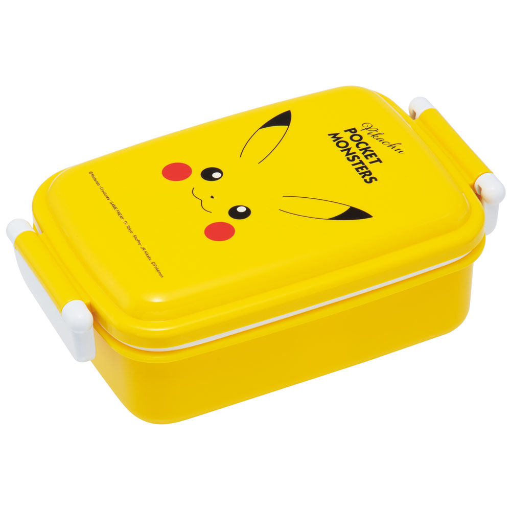抗菌おかずがつぶれにくい ふわっとフタお弁当箱（角型） 1段/450ml ピカチュウフェイス２３／RBF3ANAG_4973307634895