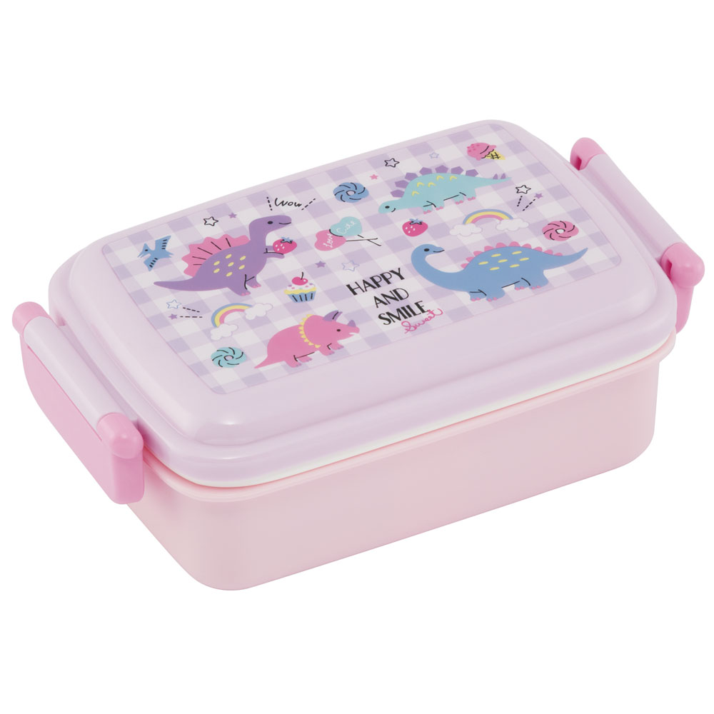抗菌おかずがつぶれにくい ふわっとフタお弁当箱（角型） 1段/450ml ハッピー＆スマイルレインボー／RBF3ANAG_4973307646324