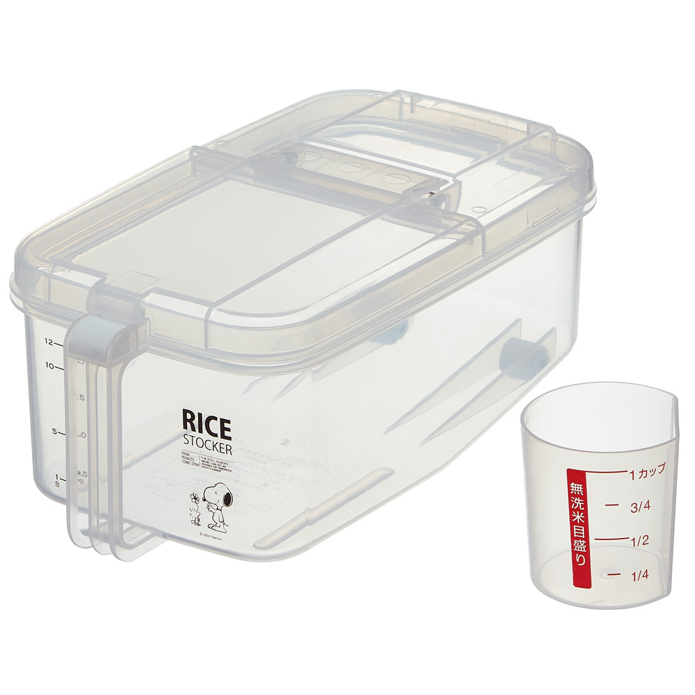 【送料無料】冷蔵庫用 米びつ 横型 2.5kg 計量カップ付 日本製 ワンプッシュ キャスター付き skater RBI2 スケーター スヌーピー SNOOPY ピーナッツ 女性 レディース