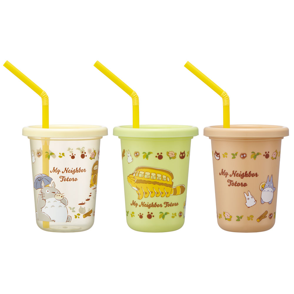 ストロー付タンブラー 230ml/3個セットとなりのトトロ（ネコバス）／SIH2ST_4973307657528／スケーター