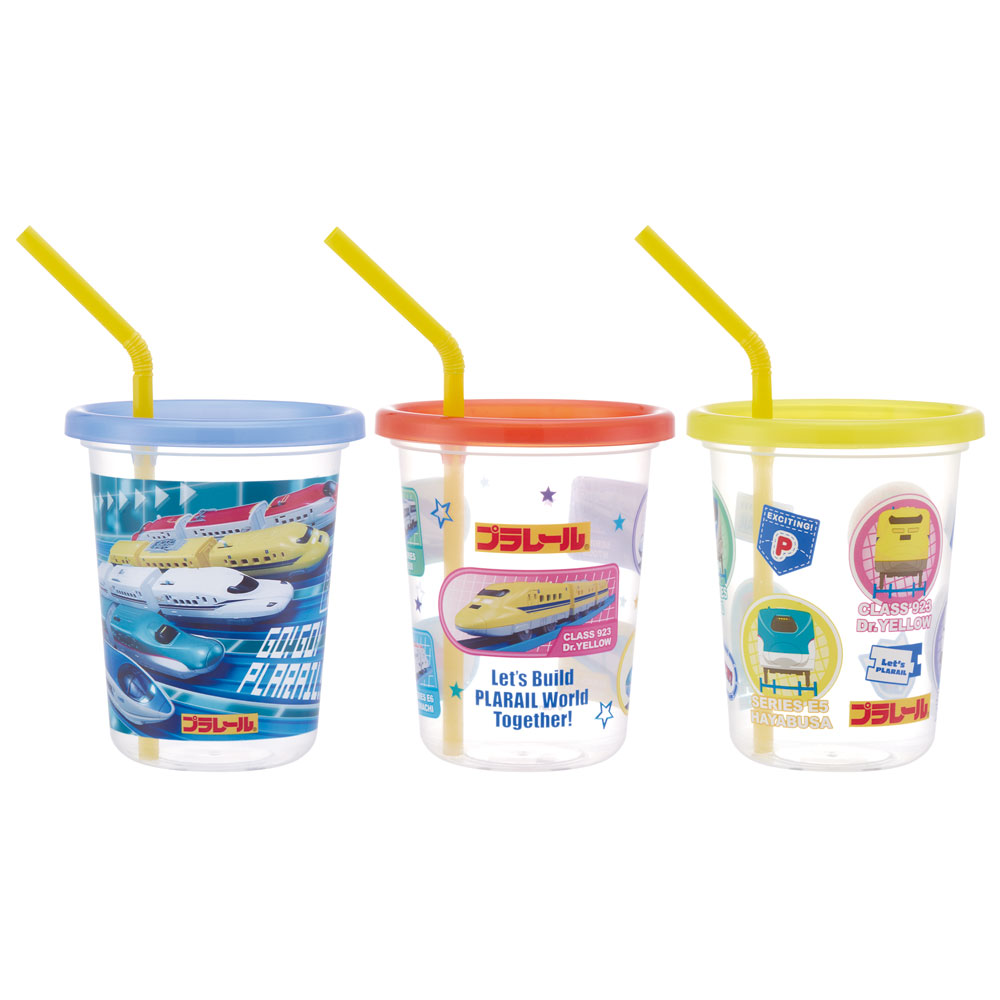 ストロー付タンブラー 320ml/3個セットプラレール２２／SIH3ST_4973307587948／スケーター