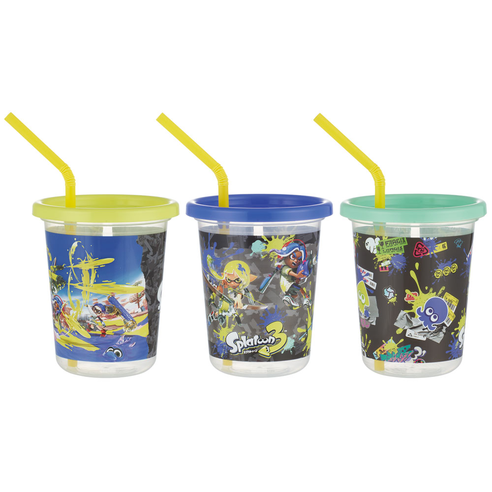 ストロー付タンブラー 320ml/3個セットスプラトゥーン３／SIH3ST_4973307621895／スケーター
