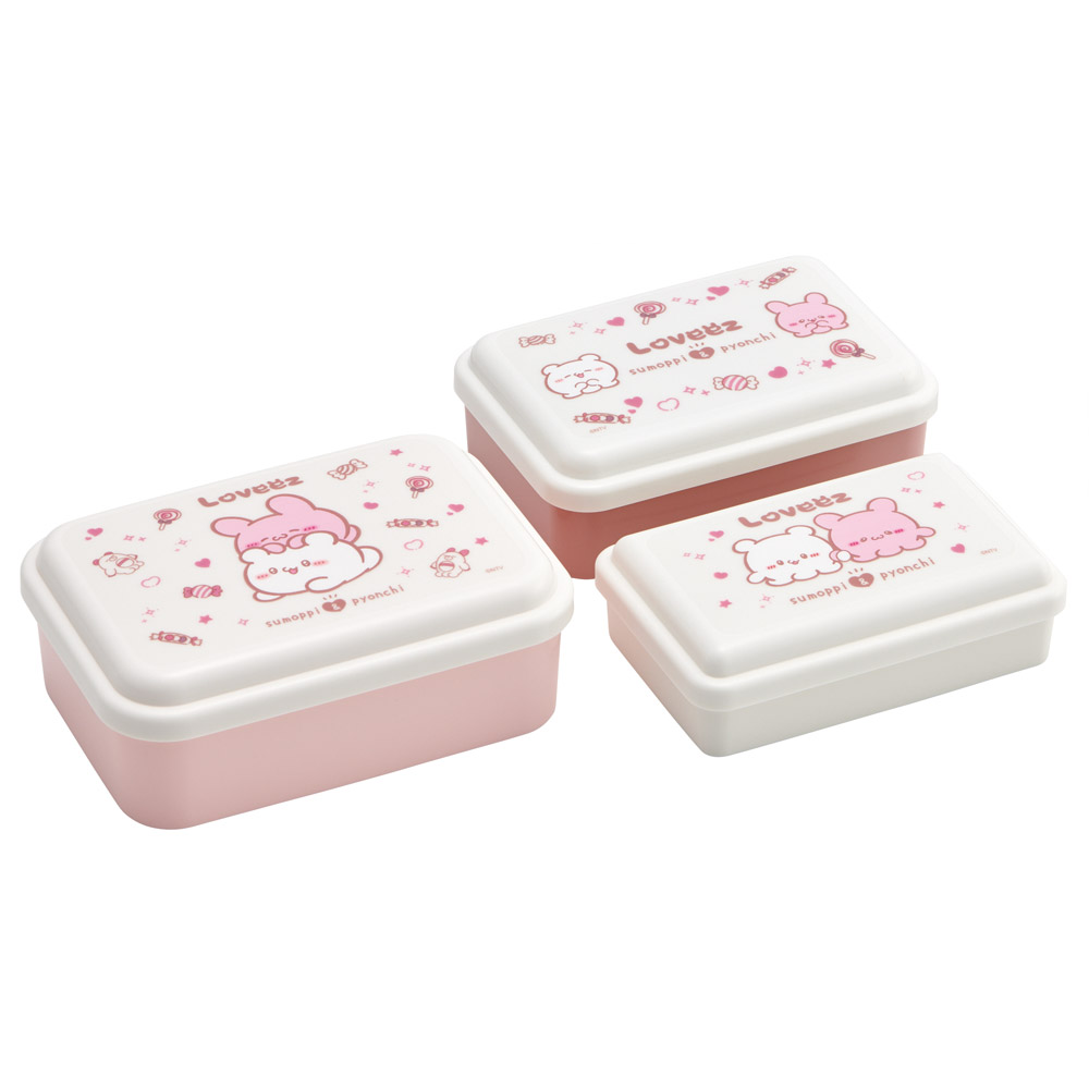 お弁当箱 入れ子式 デザート入れ 3個セット 抗菌 おしゃれ ランチボックス skater スケーター SLUS3AG らぶい～ず ラブイーズ すもっぴ ぴょんちー グッズ