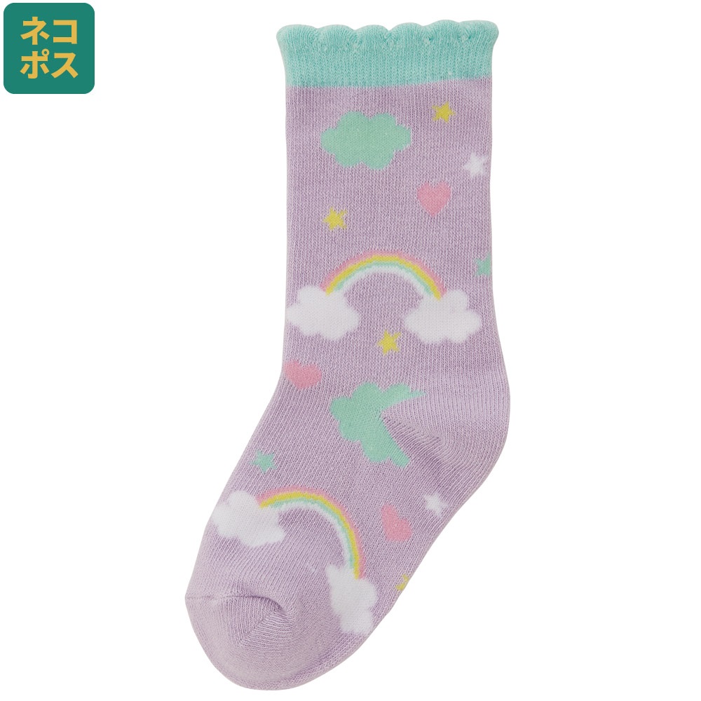 【メール便対象品】 靴下 キッズ 子供用靴下 ソックス 14～16cm くつ下 こども 1足 スケーター skater SOX2 リトルユニコーン 空 虹 メルヘン 女の子 女子【子ども プレゼント 子供用 かわいい くつした】