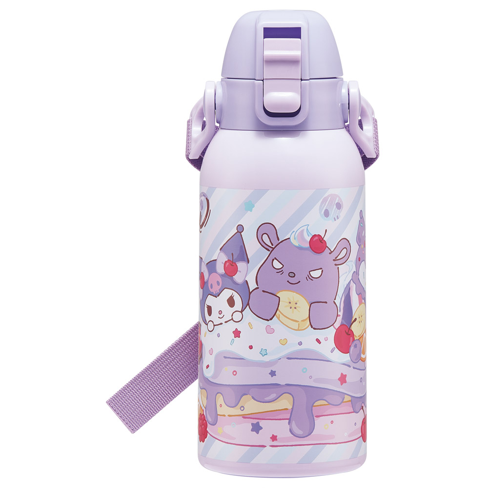 スケーター 水筒 600ml 保冷 ステンレス 直飲み ボトル ショルダー ベルト 紐 キャラクター skater STCH6 クロミ クロミちゃん サンリオ 女の子 女子【小学生 キッズ 子供 子ども ワンタッチ かわいい 600】