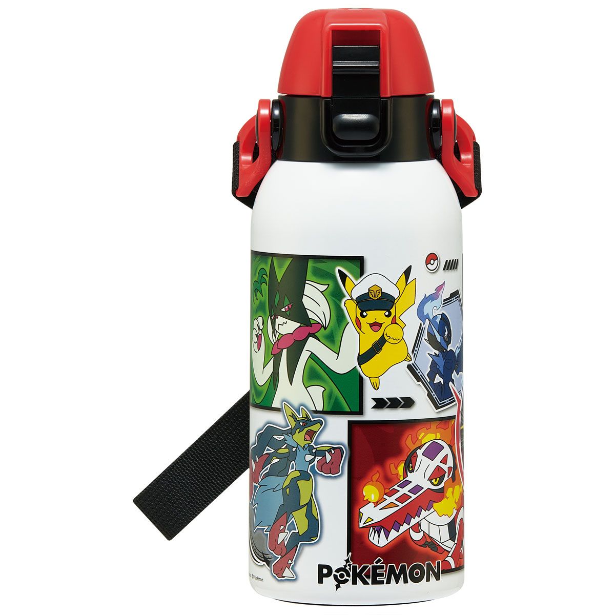 スケーター 水筒 600ml 保冷 ステンレス 直飲み ボトル ショルダー ベルト 紐 キャラクター skater STCH6 ポケットモンスター 26年 ポケモン ピカチュウ 男の子【小学生 キッズ 子供 子ども ワンタッチ かわいい 600】