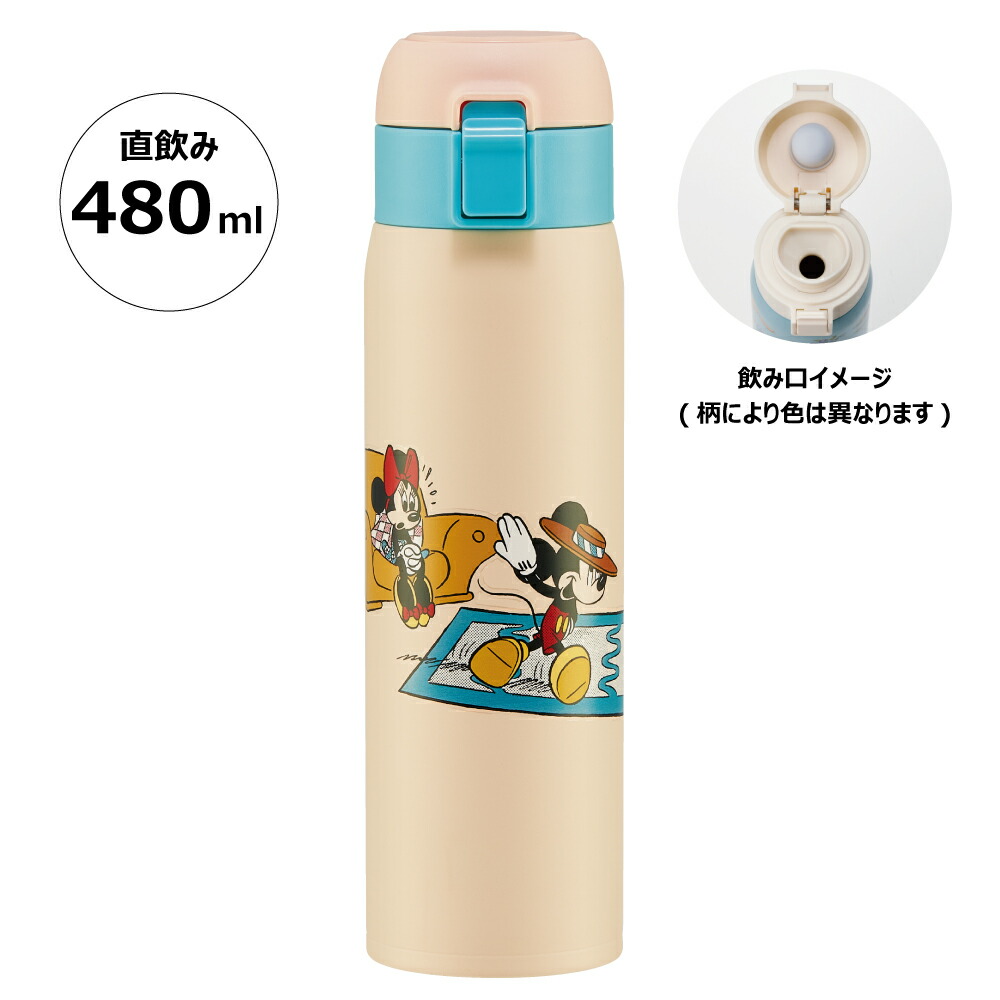ワンプッシュステンレスボトル 480ml ミッキーマウス／STOT5_4973307575839