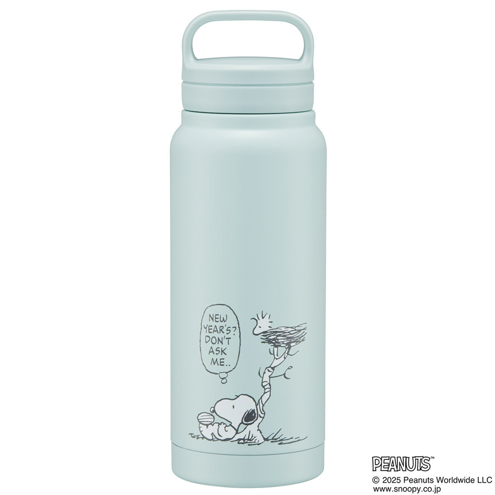 スケーター ステンレス マグボトル 水筒 500ml 保温 保冷 保温保冷 直飲み 500 skater STSC5 ブルー スヌーピー スモーキーパステル 青【保冷保温 スクリューハンドル付き マイボトル おしゃれ】