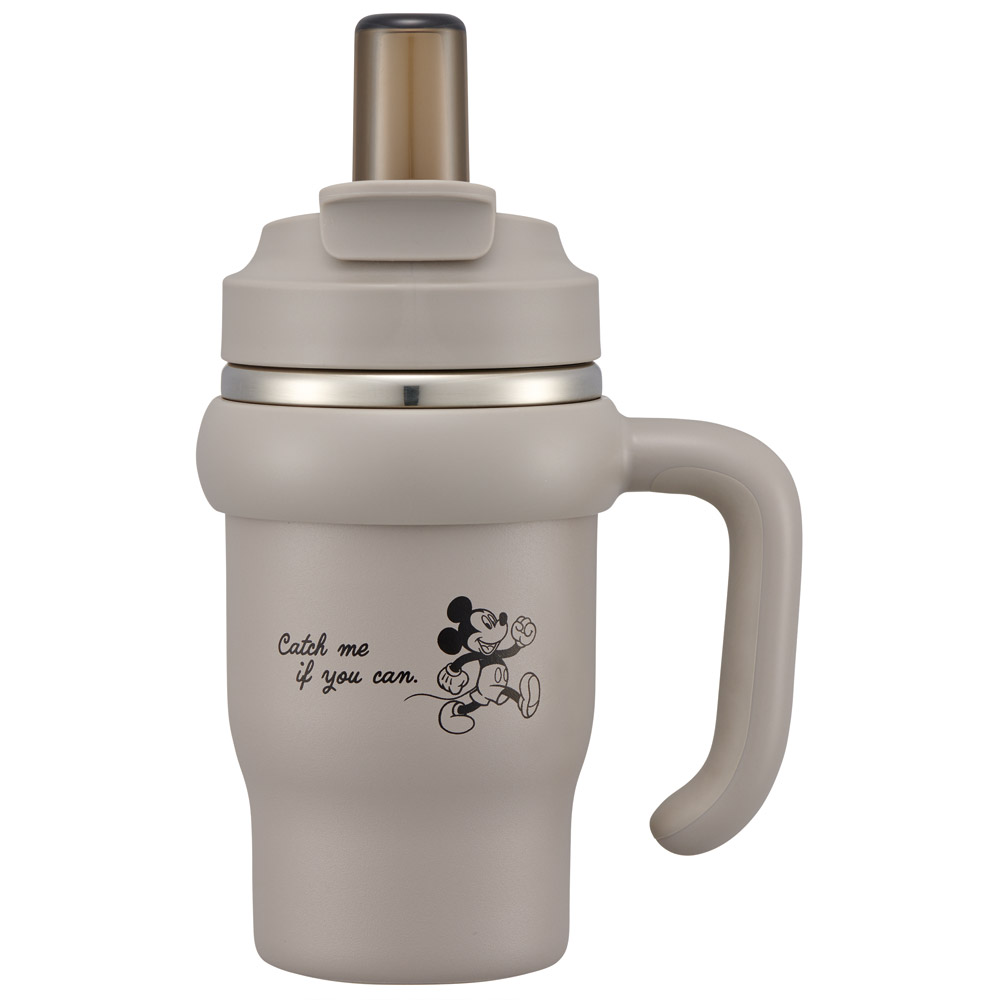 スケーター ハンドル付 タンブラー 570ml ストロー ステンレス ボトル 保温 保冷 直飲み 2WAY skater STSTB6 ミッキーマウス ミッキー Mickey 男の子 女の子【子供 キッズ 大人 真空二重構造 持ち手付き】