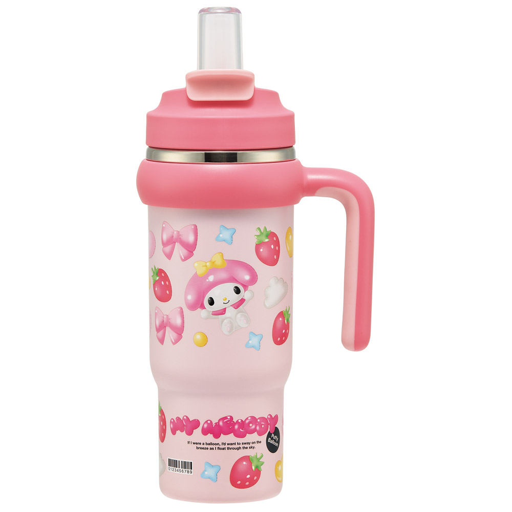 スケーター ハンドル付 タンブラー 830ml ストロー ステンレス ボトル 保温 保冷 直飲み 2WAY skater STSTB9 マイメロディ マイメロ サンリオ 女の子 女子【子供 キッズ 大人 真空二重構造 持ち手付き】