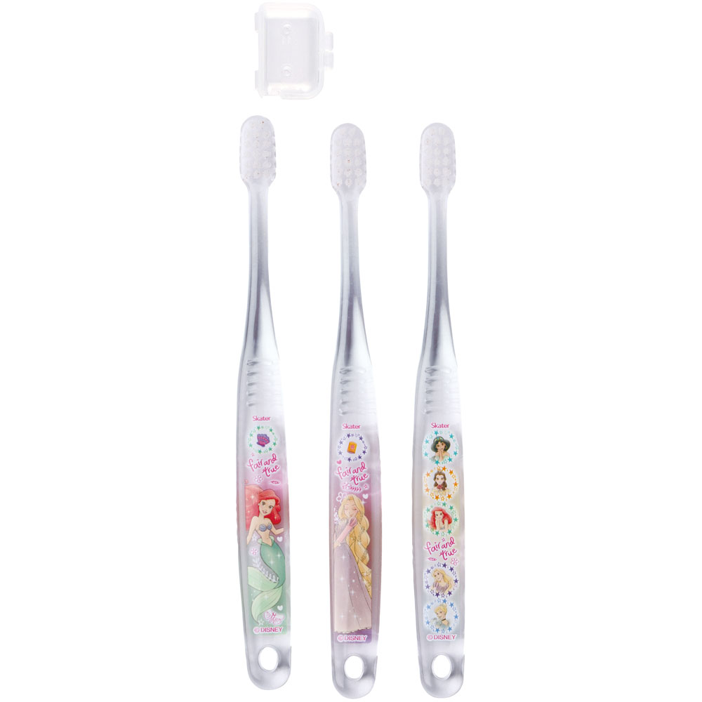 クリア歯ブラシ 3本セット/園児用プリンセス２３／TBCR5T_4973307630965