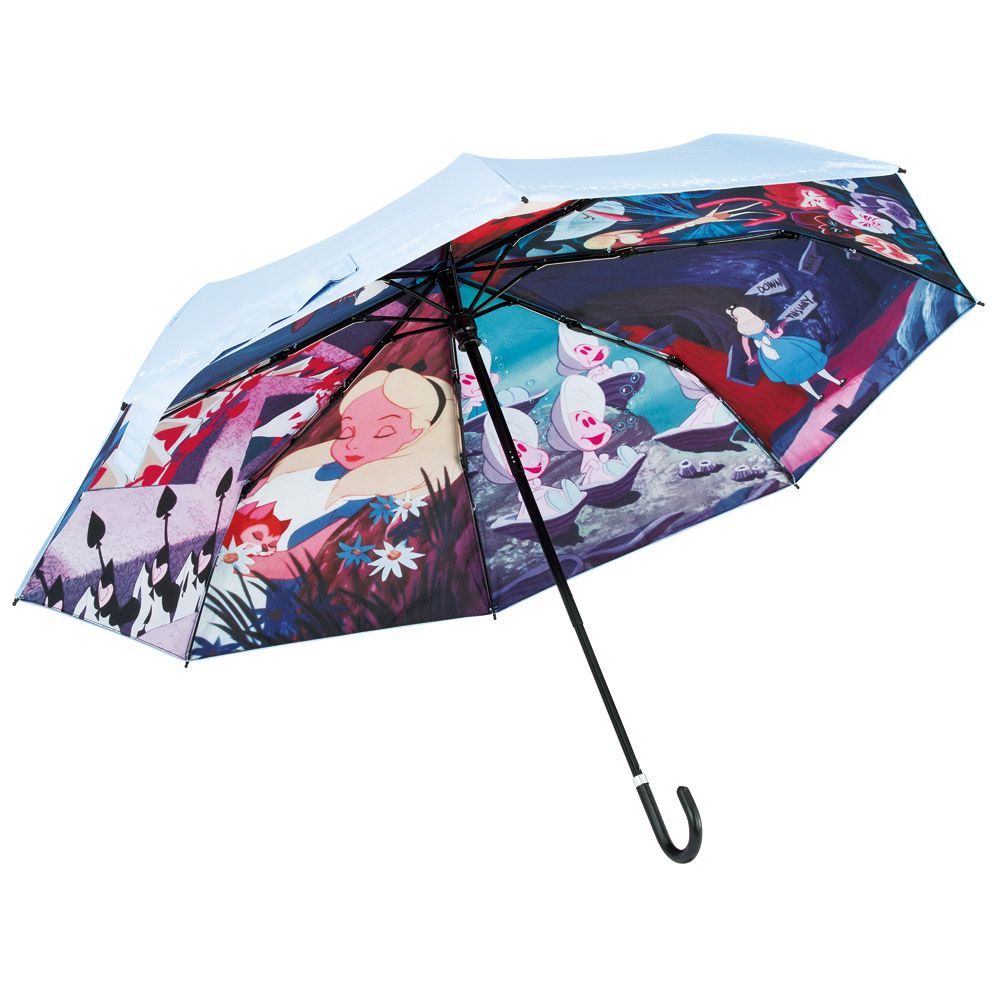 スケーター 日傘 晴雨兼用 傘 UVカット 遮光 遮熱 両面印刷 折りたたみ 55cm skater UBOTBP55 ふしぎの国の アリス ディズニー ファイナルフレーム【両面プリント 折りたたみ傘 手開き グラスファイバー】