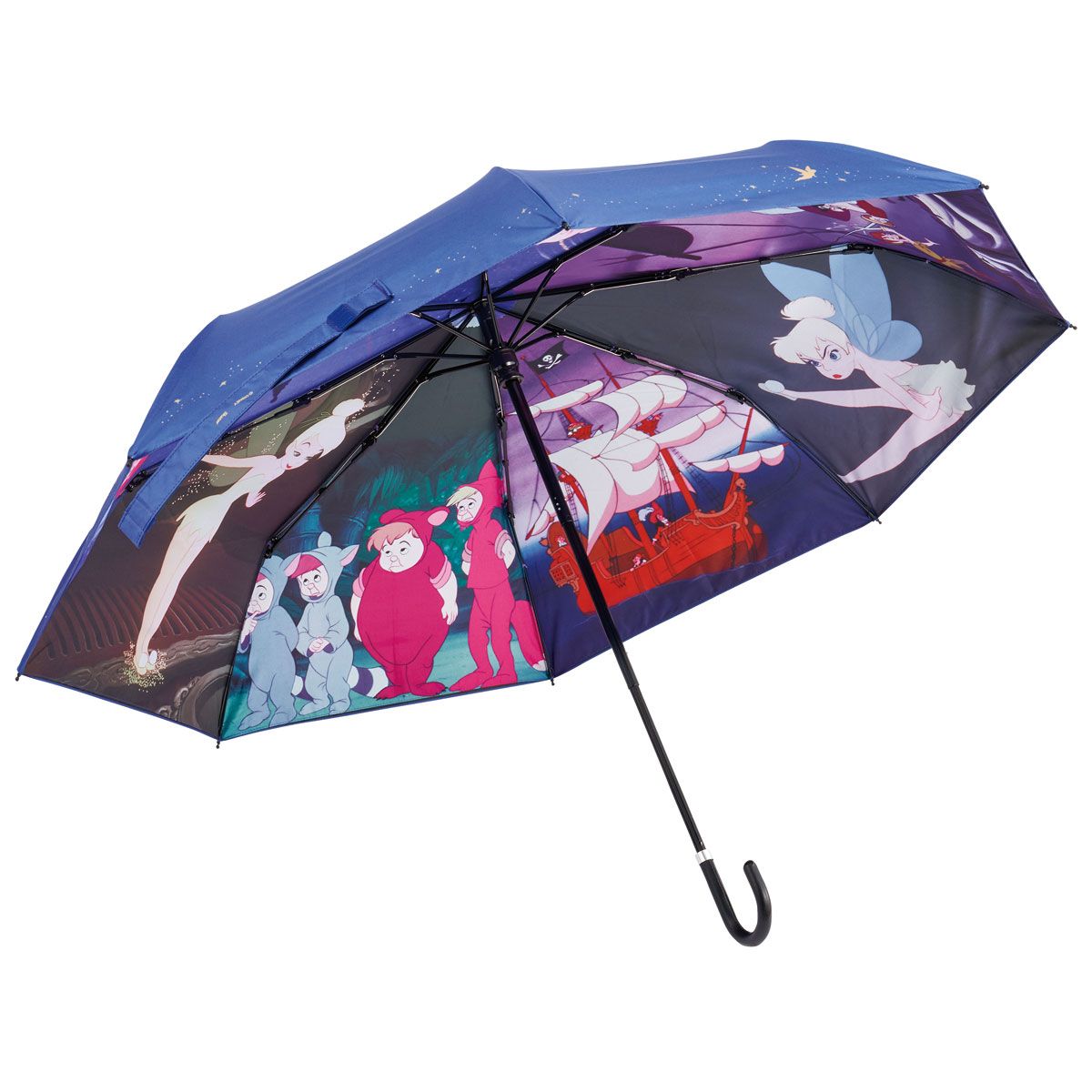 スケーター 日傘 晴雨兼用 傘 UVカット 遮光 遮熱 両面印刷 折りたたみ 55cm skater UBOTBP55 ピーター・パン  ティンカー・ベル ディズニー ファイナルフレーム【両面プリント 折りたたみ傘 手開き グラスファイバー】