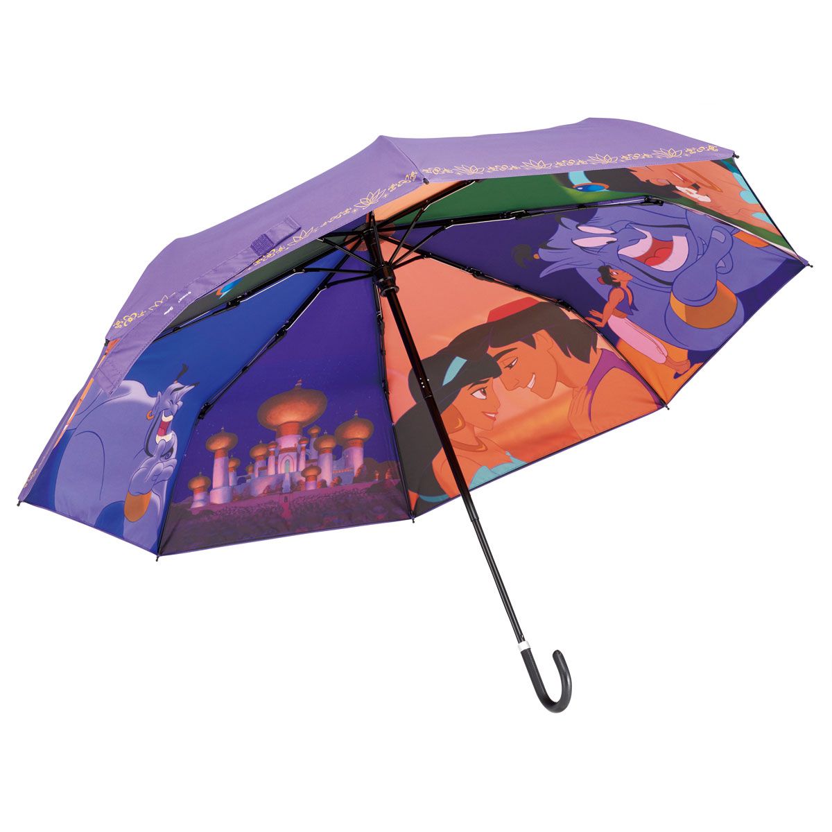 スケーター 日傘 晴雨兼用 傘 UVカット 遮光 遮熱 両面印刷 折りたたみ 55cm skater UBOTBP55 アラジン ジャスミン ジーニー ディズニー ファイナルフレーム【両面プリント 折りたたみ傘 手開き グラスファイバー】