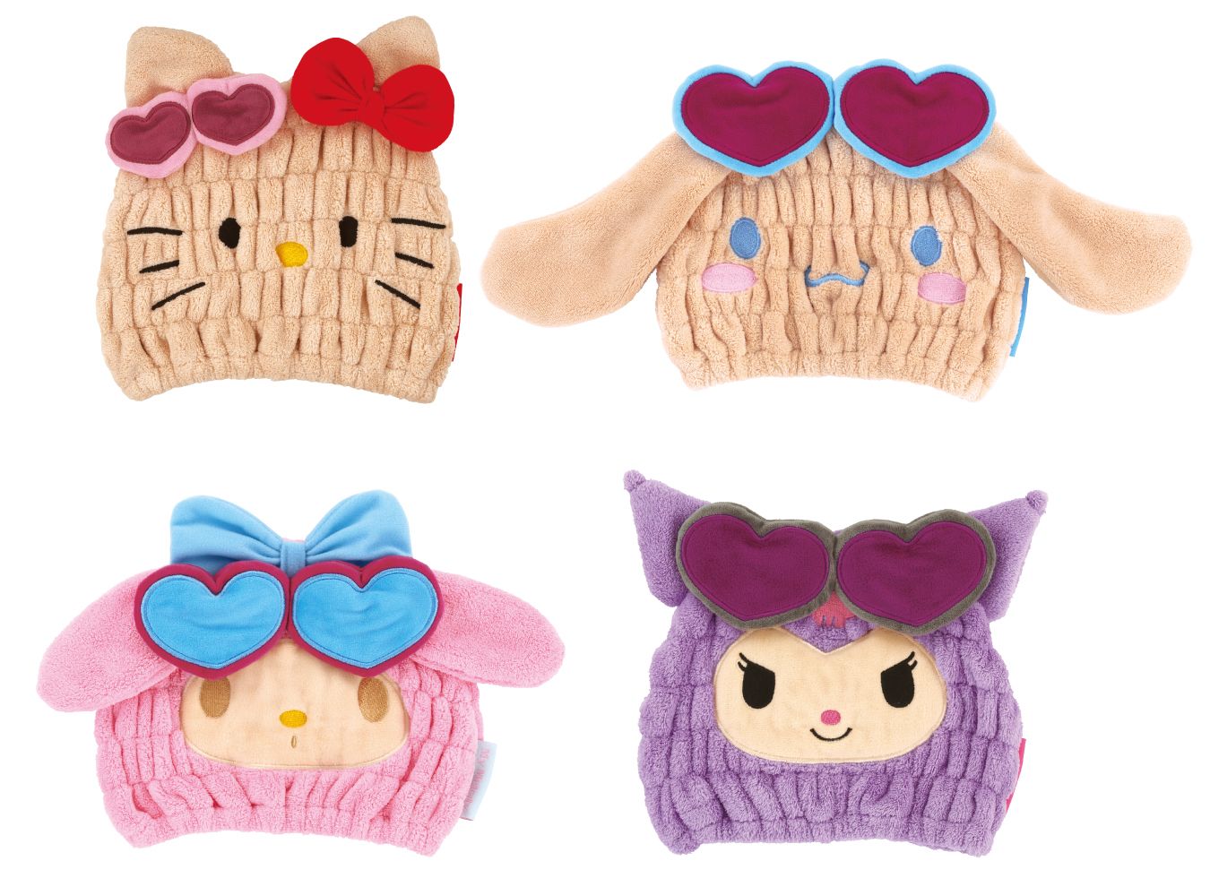 【サンリオキャラクターズ】こんがり日焼け姿が新鮮！お風呂上がりやプールに便利な「吸水速乾タオルキャップ」