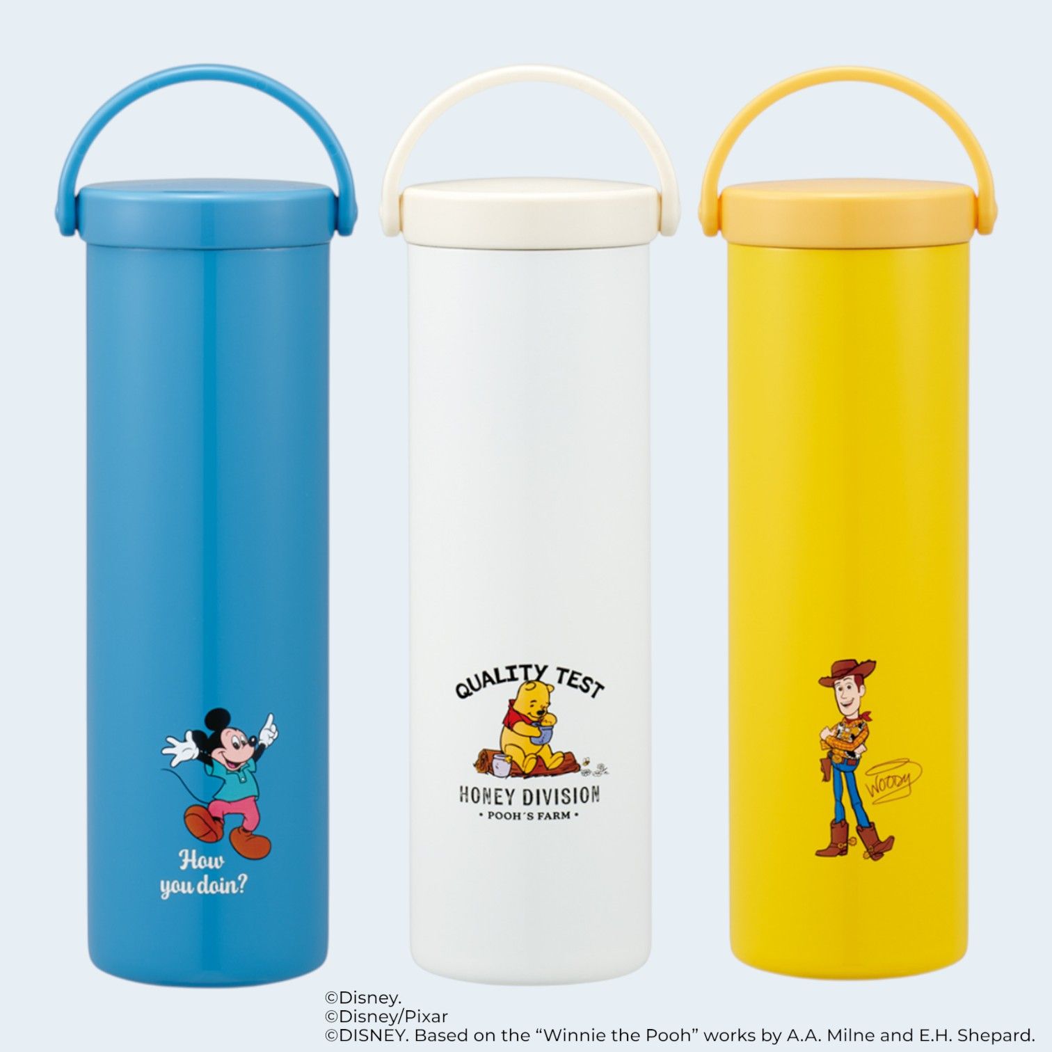 【ディズニー、ピクサー　ミッキーマウス・くまのプーさん・トイ・ストーリー】夏の暑さ対策に！真空断熱二重構造で冷たさ長持ち！「保冷ケース付き氷のう」発売中！