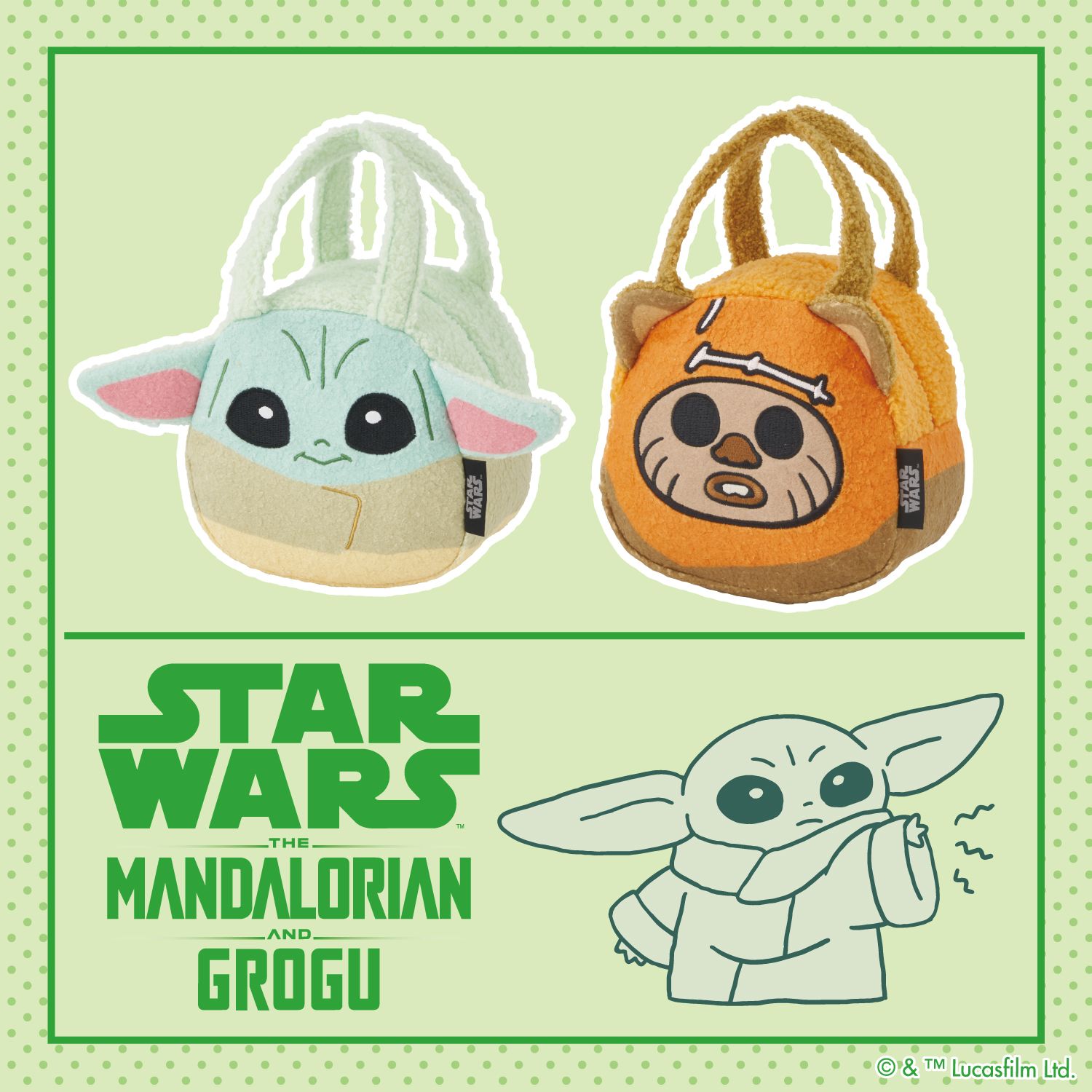 【スター・ウォーズ／マンダロリアン・アンド・グローグー】「グローグー」と「ウィケット」のダイカットランチバッグ全2種、9月3日(木)販売開始！